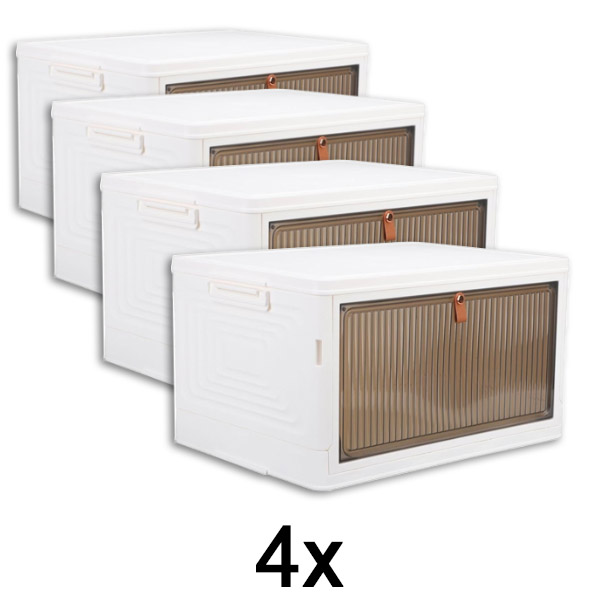 4x Кутия за съхранение с капак – готова за 2 минути, без инструменти | ORGABOX