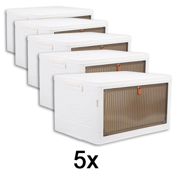 5x Кутия за съхранение с капак – готова за 2 минути, без инструменти | ORGABOX